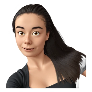 smiling girl in black shirt sticker