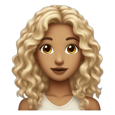 girl, big nose, long curly black hair, earrings, brown eyes, tan skin, freckles sticker