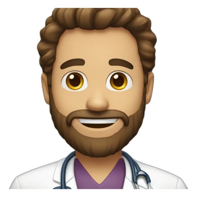 doctor brown beard smiles short sticker