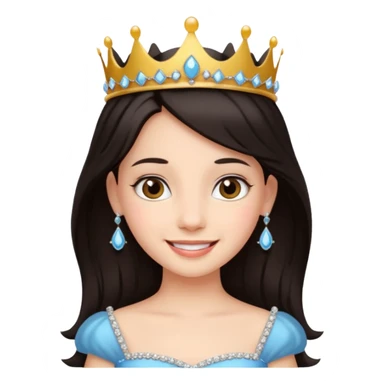young princess dark hair sticker