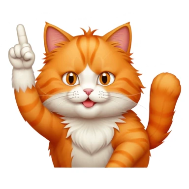 Orange cat giving middle finger sticker