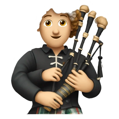 a bagpipe player from Brittany, with a realistic bagpipe sticker