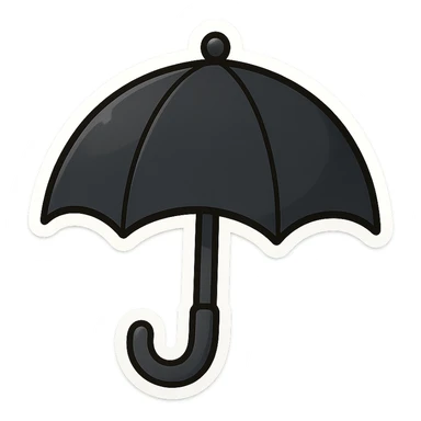 simple black umbrella sticker