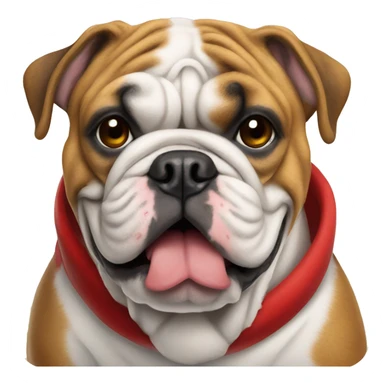english bulldog in christmas costume  sticker