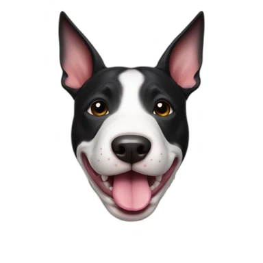 black bull terrier with tongue sticker