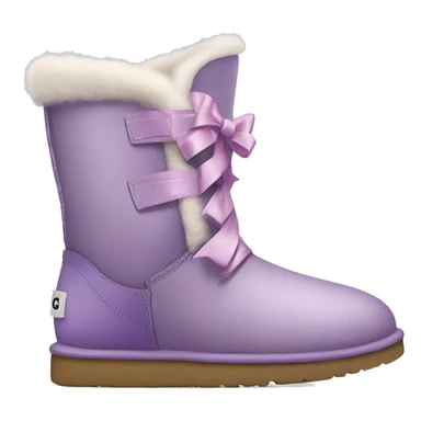 Realistic light purple ugg boots with fur and laced up light purple ribbons tied into bows. sticker