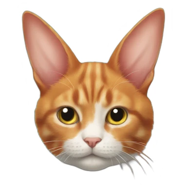 red hair cat with long rabbit ear in uranus sticker