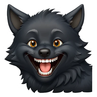 black wolf laughing sticker