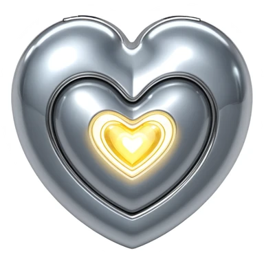 sorayama heart glossy metal parts glow lights inside sfw sticker