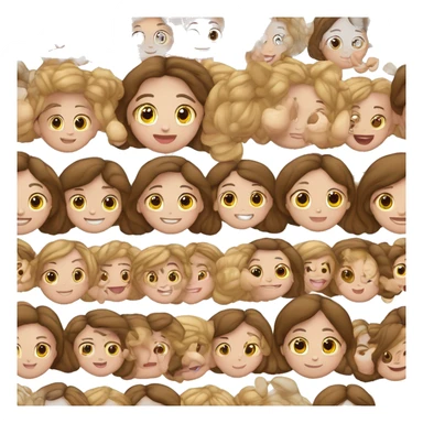 Familia mamá pelo ondulado y morena papá blanco hermana mayor pelo undulado hermana mediana pelo liso hermana pequeña pelo liso y masc sticker