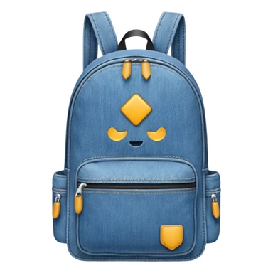 blue denim backpack 

 sticker