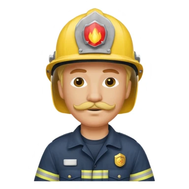 fireman with yellow hair sticker