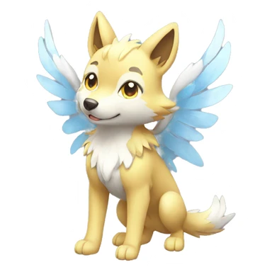 Kawaii Cute Shiny Winged Wolf-Pokémon full body sticker