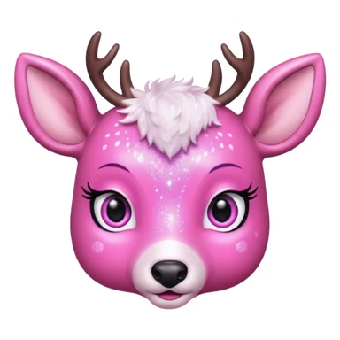 A pink glitter female deer sticker