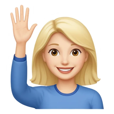 I want an emoji of a lady saying saying hello to a platform group with smiles on her face sticker