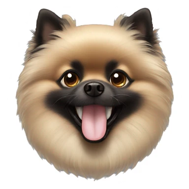 Black Pomeranian smiling sticker
