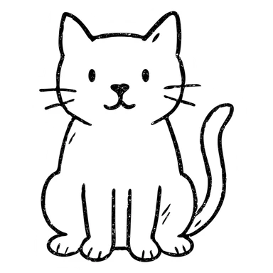 hand drawn outlined cat icon sticker