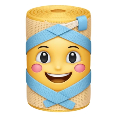cartoon bandage with a smiling face cheerful emoji style sticker