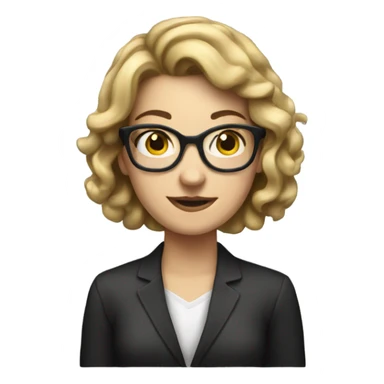 nerd emoji with a book white woman with black haur sticker