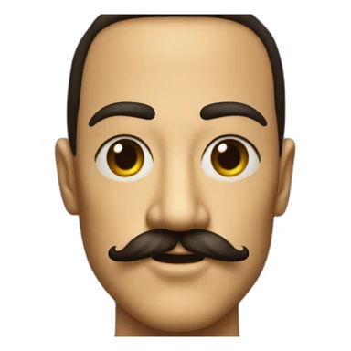 Men dali mustache tan skin face sticker