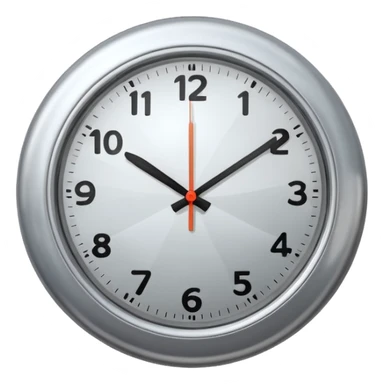 Create a round silver clock now. The time is 17:30 sticker