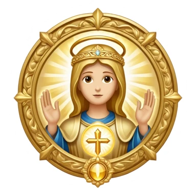 holy saint emblem with halo and divine light sticker