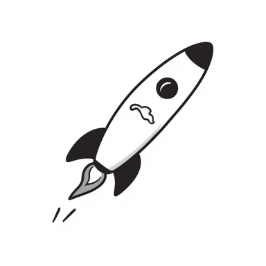 rocket, hand drawn doodle style sticker