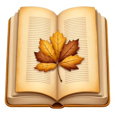 open book, beige and brown colours, autumn vibe sticker