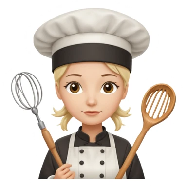 woman chef with a whisk  sticker
