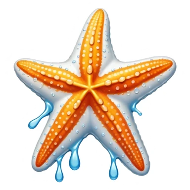 A starfish with dripping white paint sticker