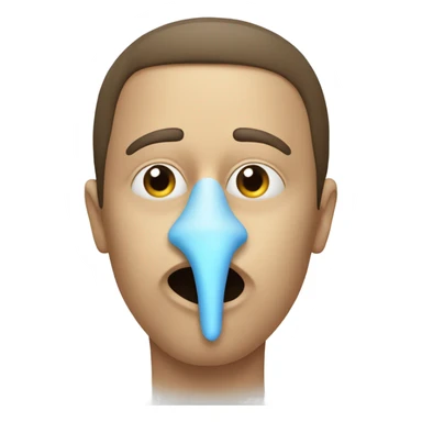 Coughing up a nose sticker