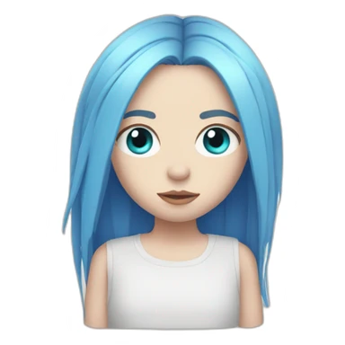 Billie Eilish with blue eyes sticker