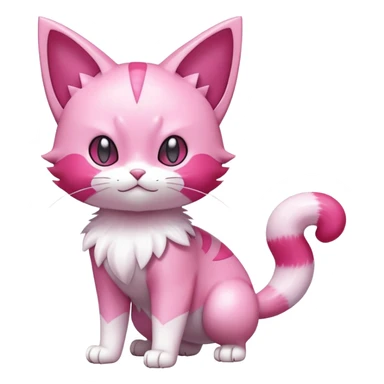 Shiny Skitty-Delcatty-Pokémon-Fakémon-hybrid-creature (full body) sticker