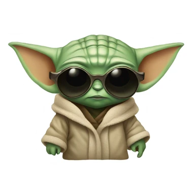 Baby Yoda wearing sunglasses sticker
