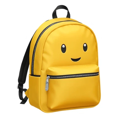 a yellow kid Backpack with zip sticker