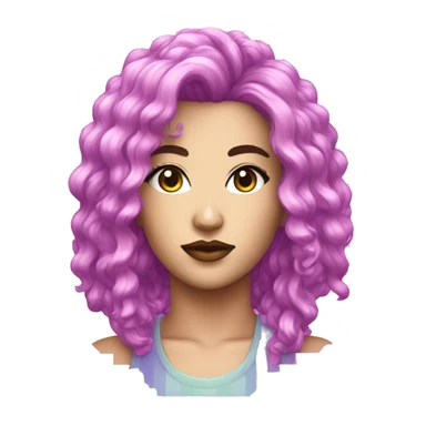 A pixel hairstyle lesbian female face with Vaporwave style  sticker