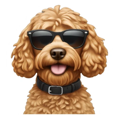 Ginger Cockapoo wearing sunglasses sticker