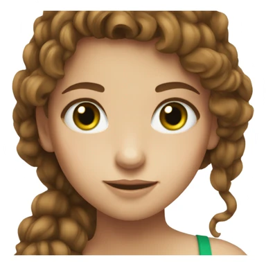 girl with brown hair, green eyes, freckles and is pretty sticker