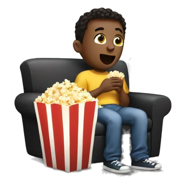 Eating popcorn and watching tv sticker