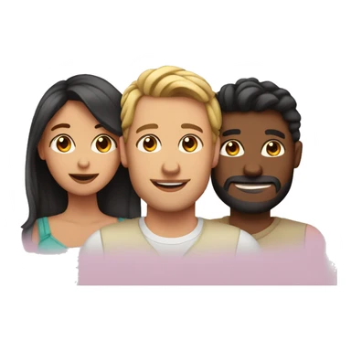 Polyamorous three person couple sticker
