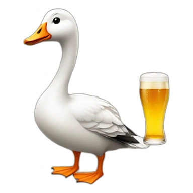 fancy goose drinking beer sticker