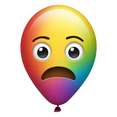 colorful Ballon with worry face sticker