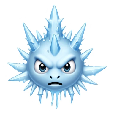 an ice very fast flyng creature with cold dripping from its nose and frozen spikes sticker