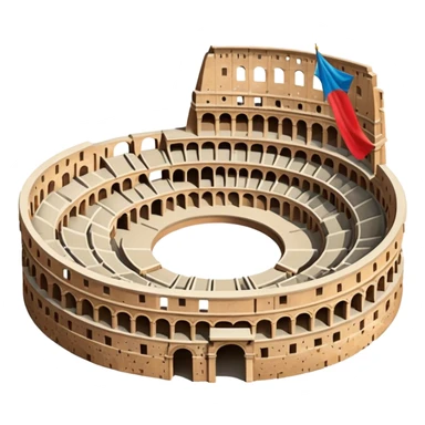 An emoji of the ancient Roman Colosseum. It is shown as a massive oval amphitheater with arched entrances and tiered seating.

 sticker