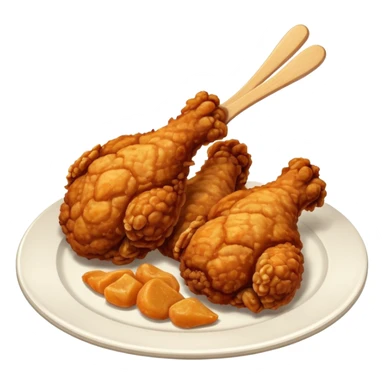 fried chickens legs on the plate sticker