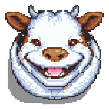 cow smiling widely showing big teeth sticker