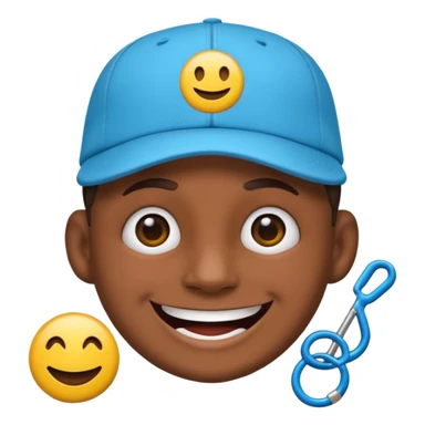 logo del álbum Trap Capos de Noriel, emoji style, smiling face with cap and urban details, vivid colors, no text sticker