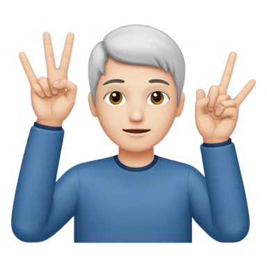 créer un emoji avec le signe de jul : c’est deux main côte à côté avec l’index et le majeure de levé sticker