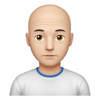 powder white skin bald man shirt sticker