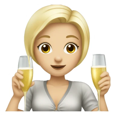 Blonde girl drinking prosecco sticker